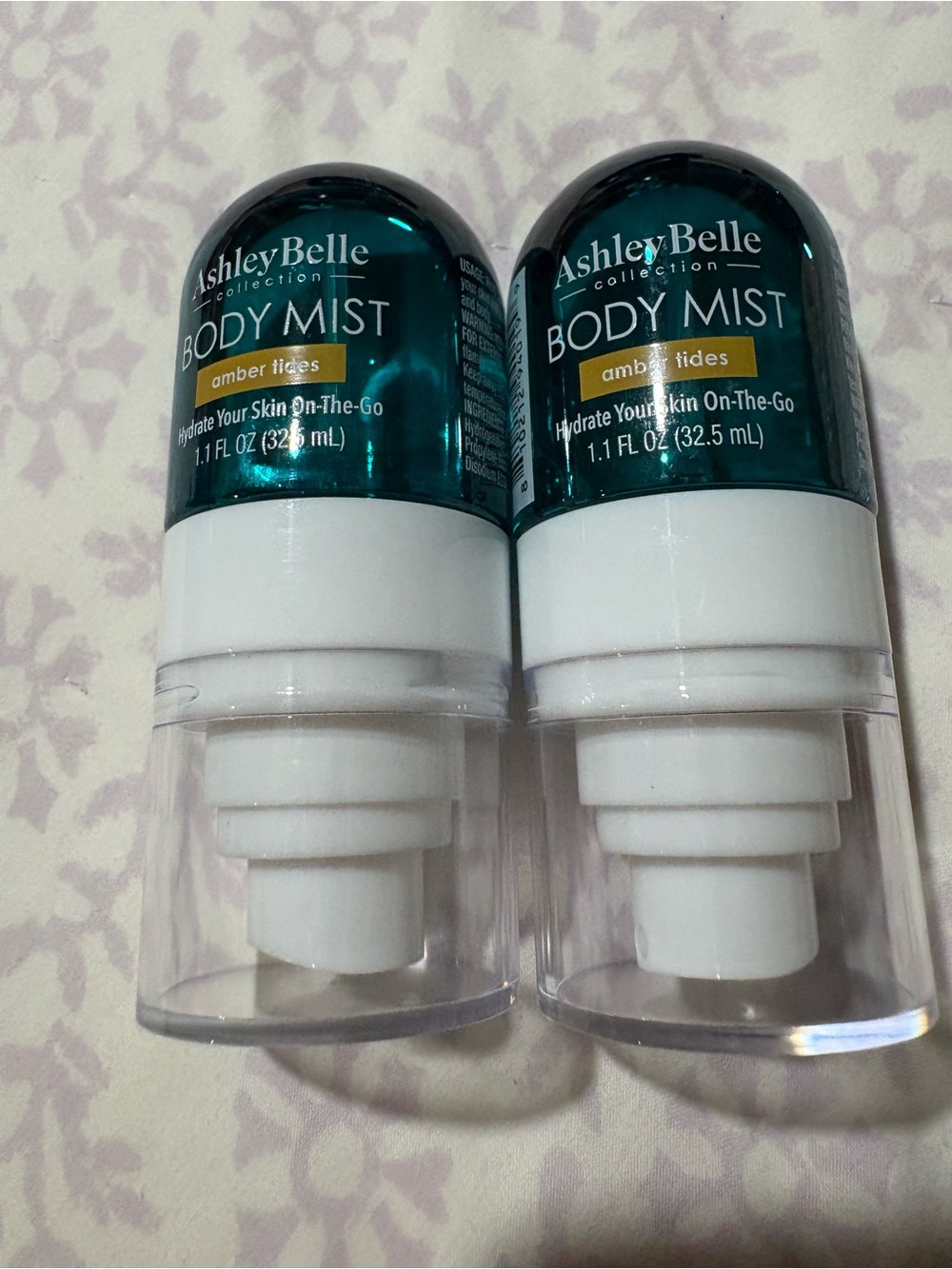 AshleyBelle Amber Tides Body Mist Spray — Teal & White
